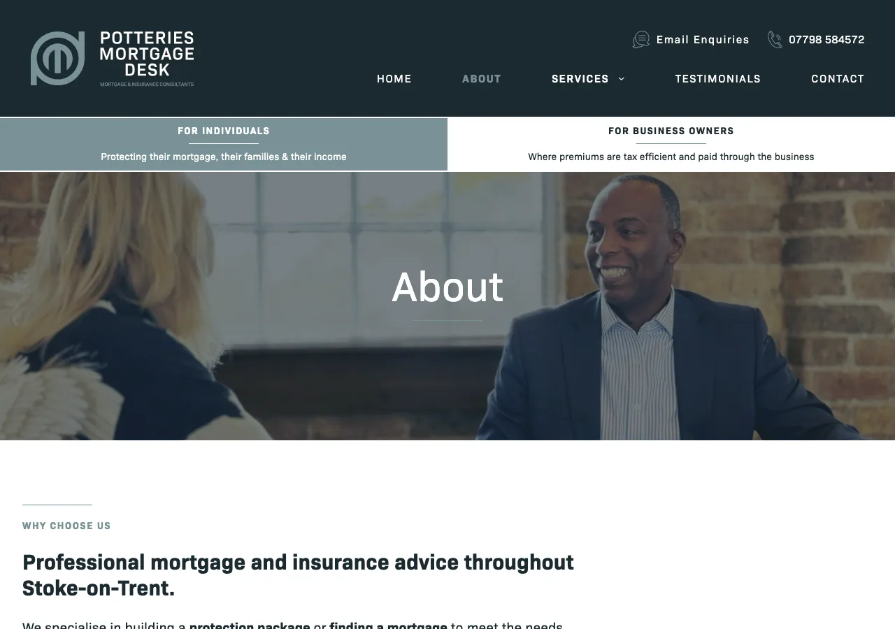 Potteries Mortgage Desk website preview
