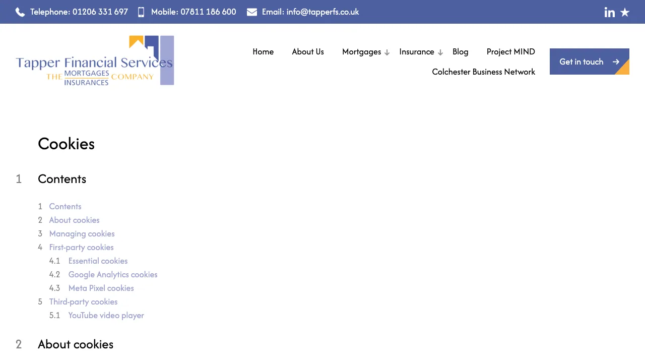 Mortgages Company (Tapper Financial Services London) website preview