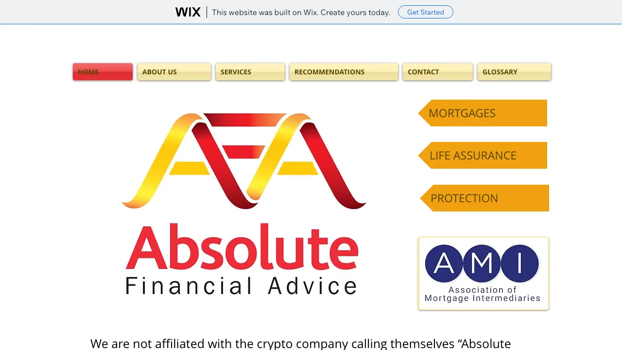 Absolute Financial Advice - Mortgage and Protection Insurance Advisors website preview
