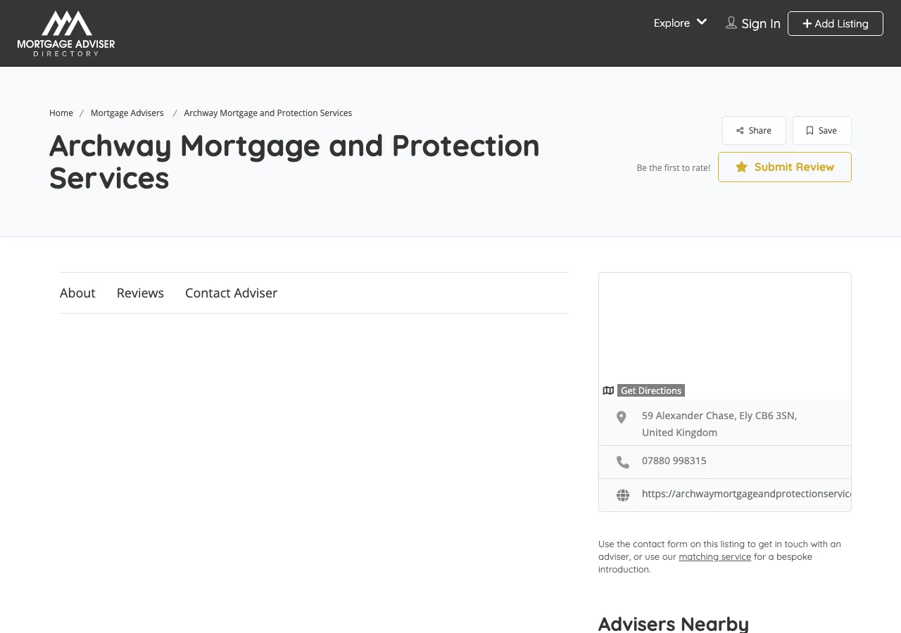 Archway Mortgage and Protection Services website preview