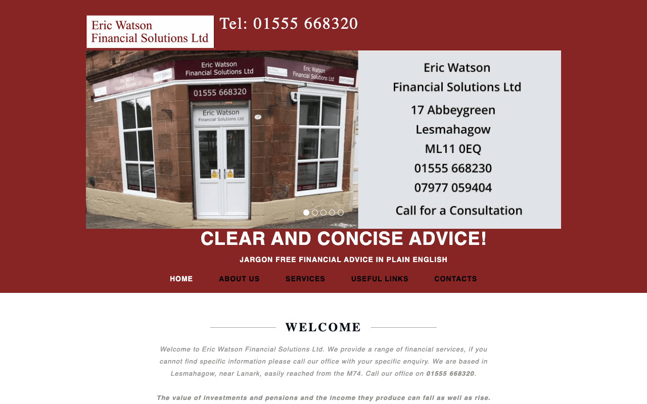 Eric Watson Financial Solutions Ltd website preview