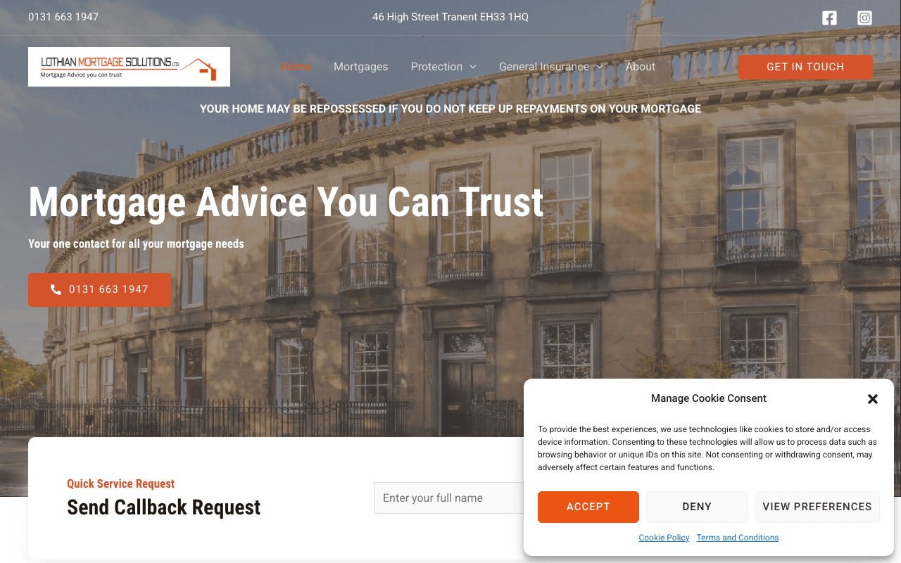 Lothian Mortgage Solutions Ltd website preview