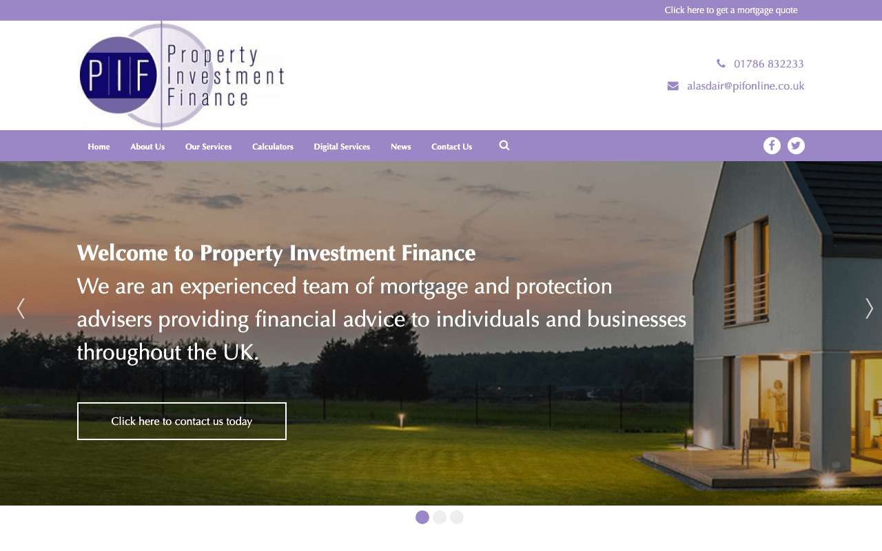 Property Investment Finance Ltd website preview