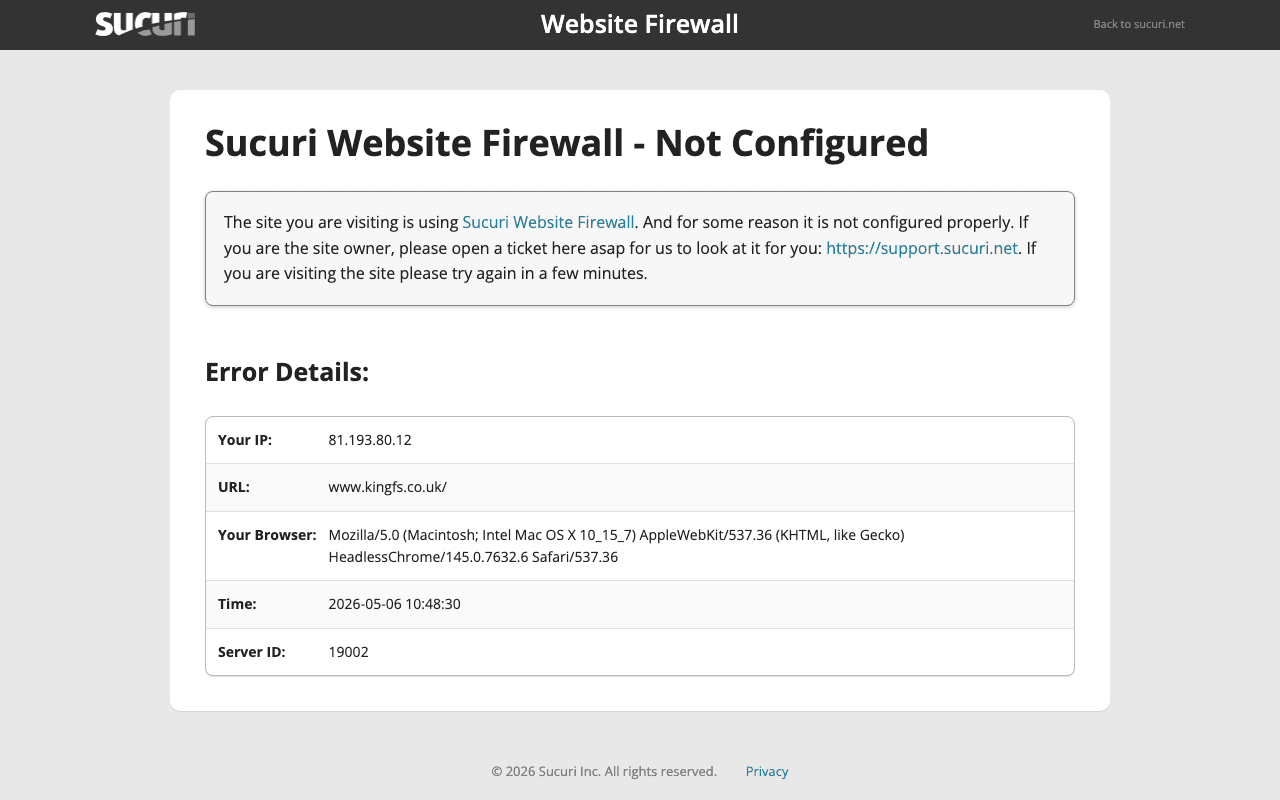King's Financial Services website preview