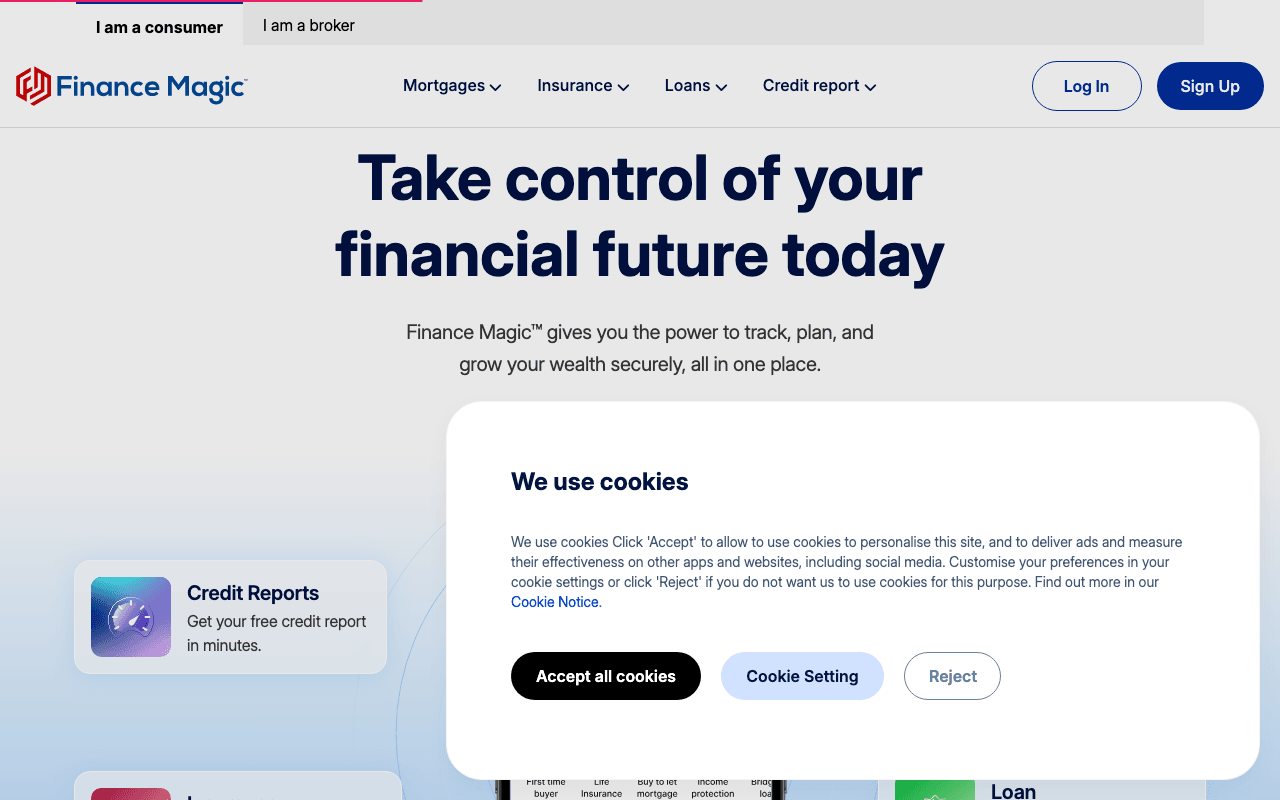 Finance Magic website preview