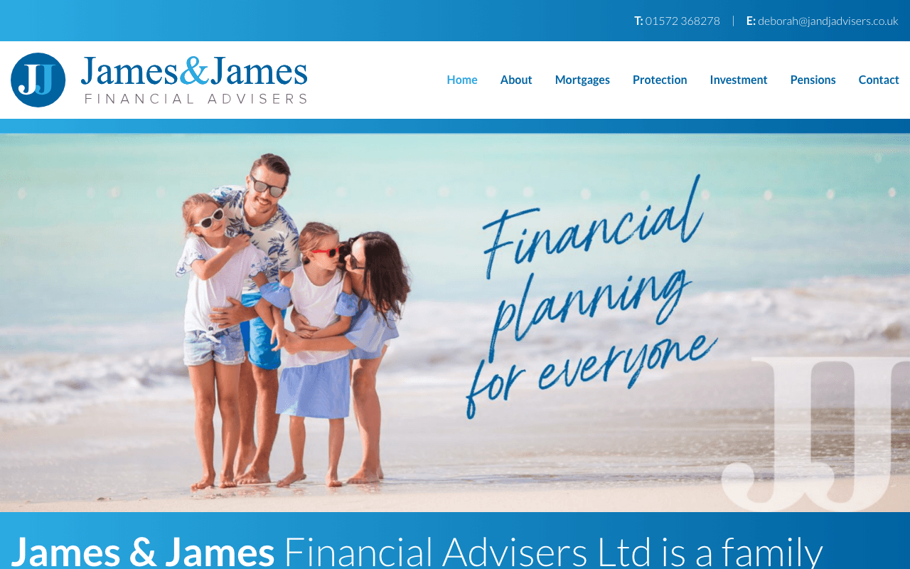 James & James Financial Advisers Ltd website preview