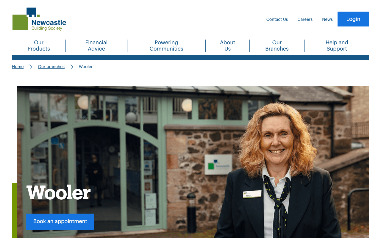 Newcastle Building Society - Wooler website preview