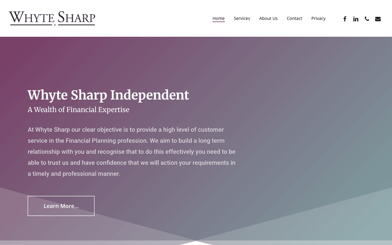 Whyte Sharp Independent website preview
