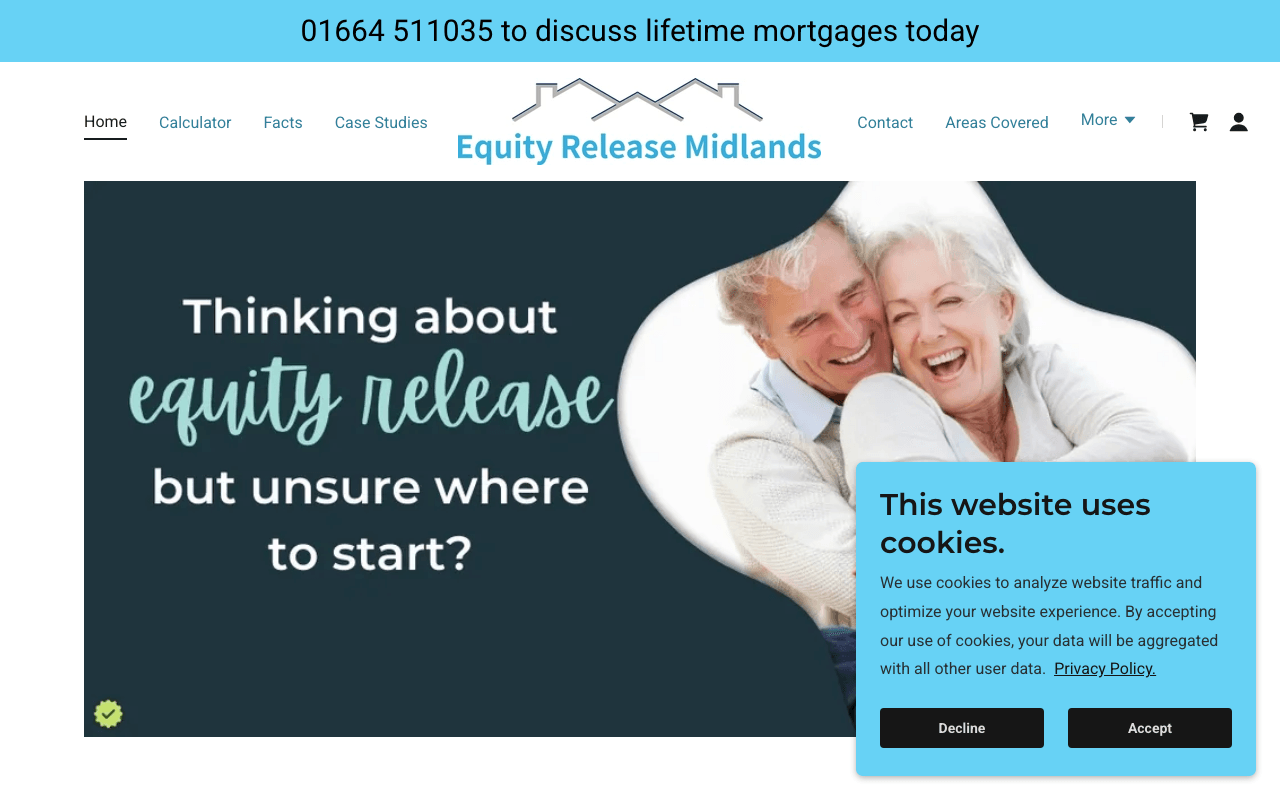 Equity Release Midlands website preview