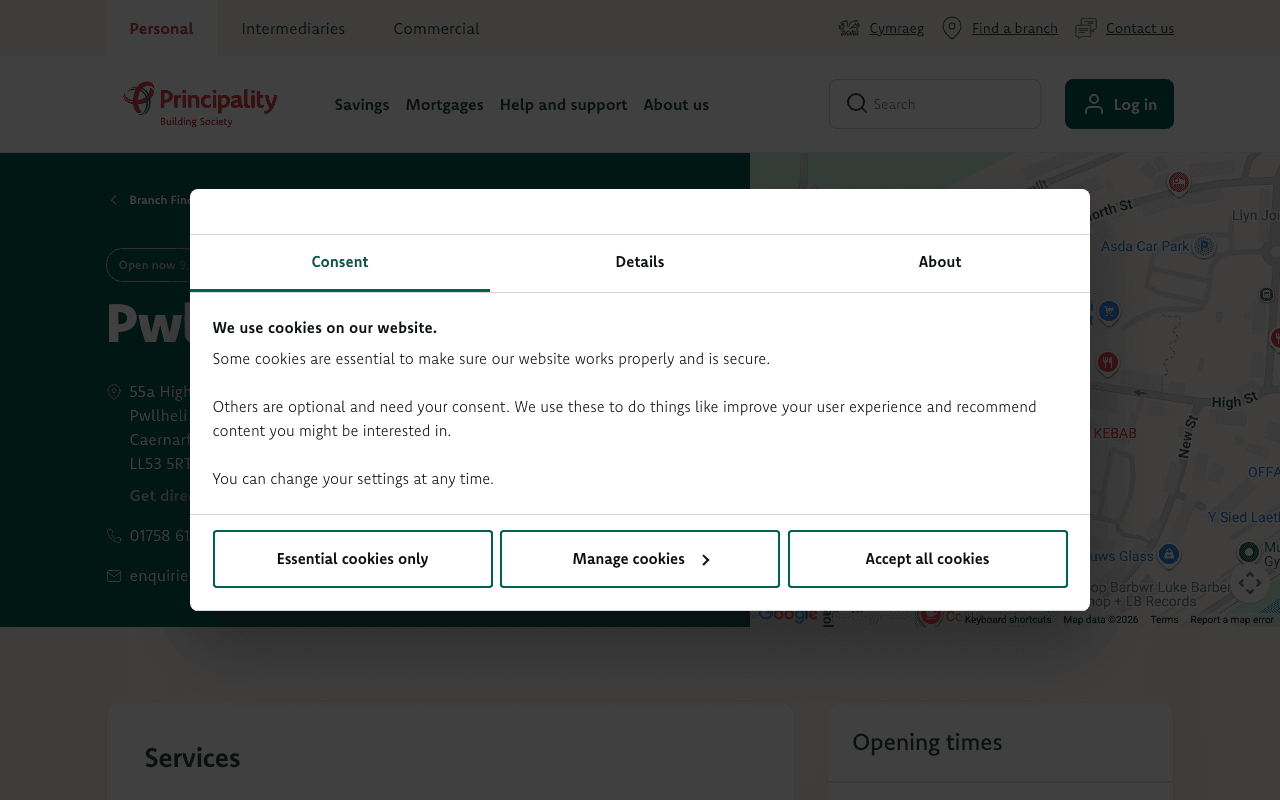Principality Building Society website preview