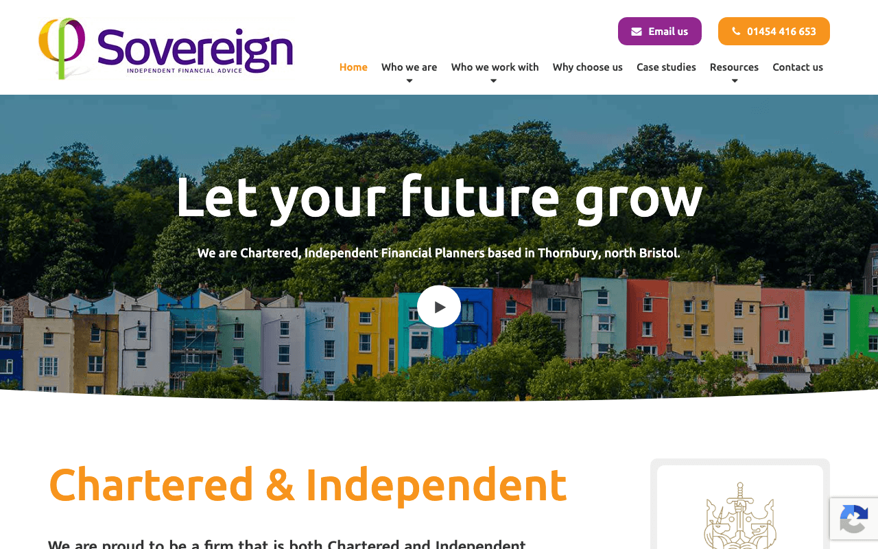 Sovereign Independent Financial Advisers Ltd website preview