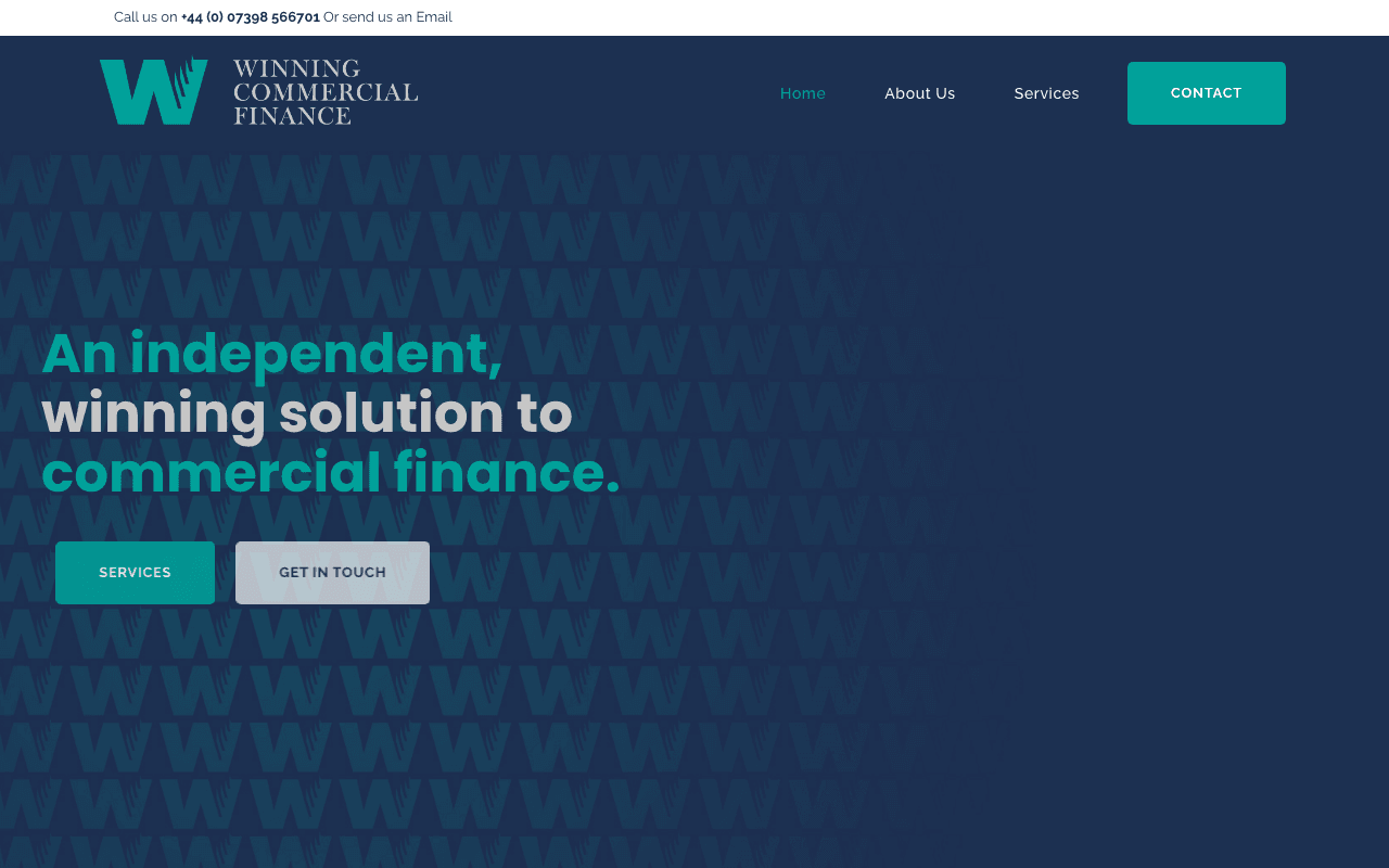 Winning Commercial Finance Ltd website preview