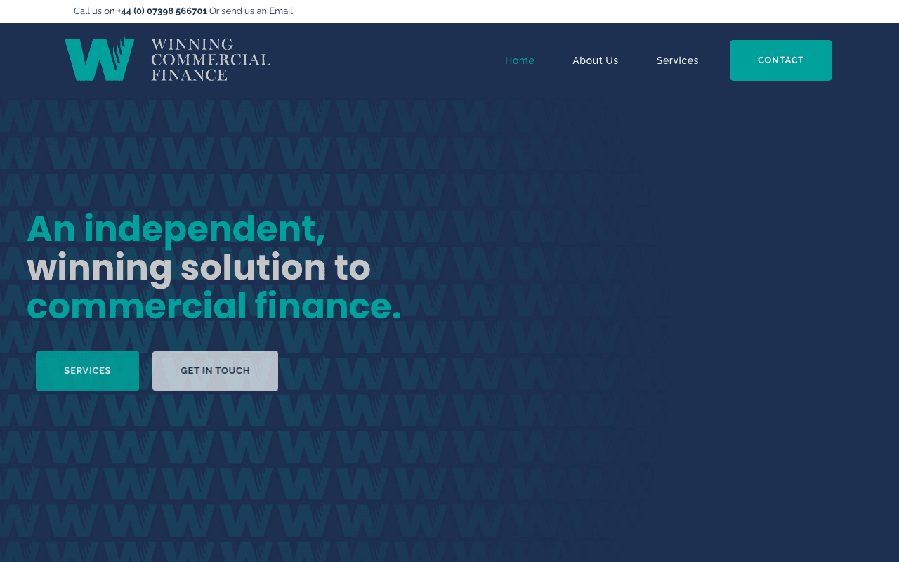 Winning Commercial Finance Ltd website preview