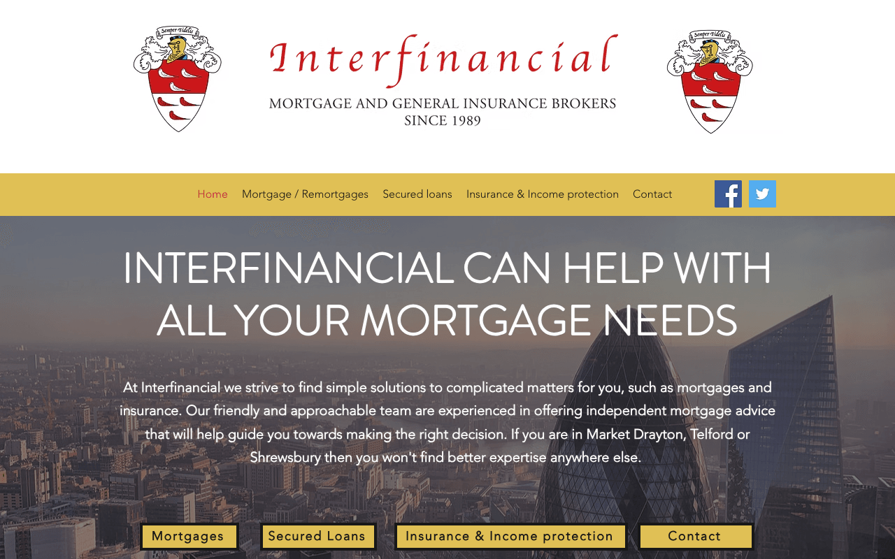 Interfinancial website preview