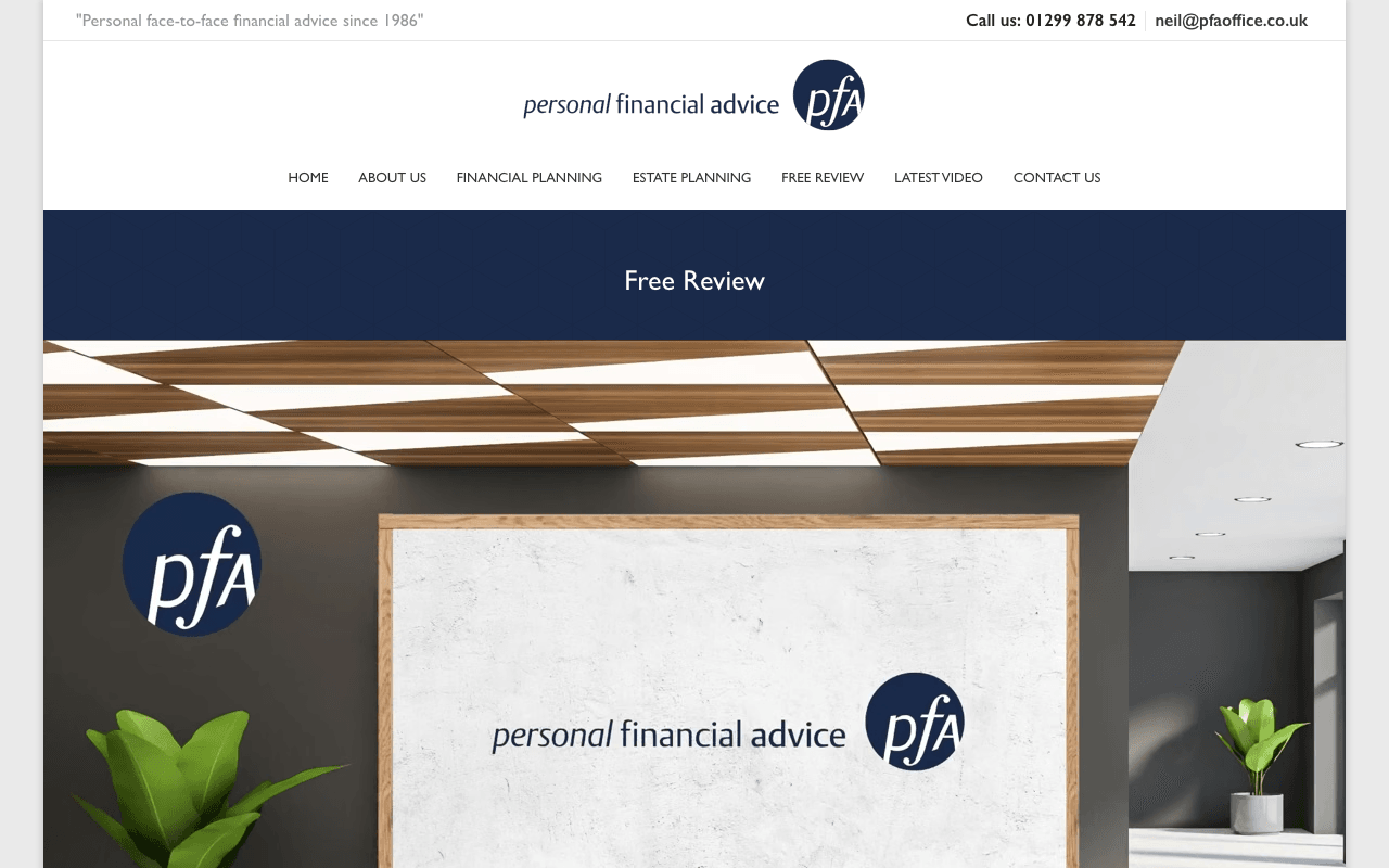 Personal Financial Advice Ltd website preview