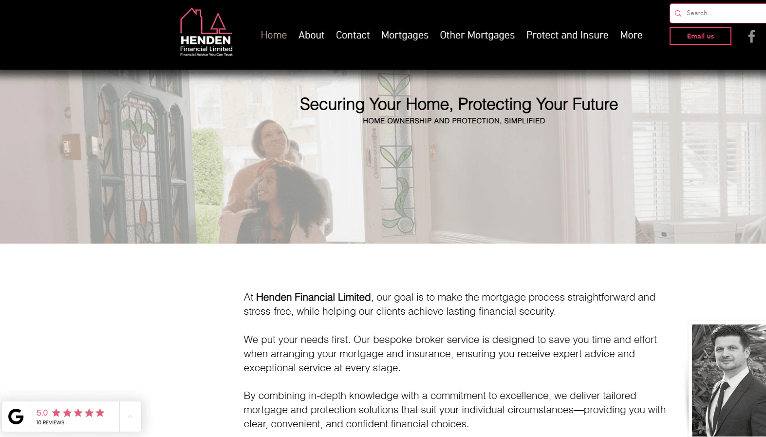 Henden Financial website preview