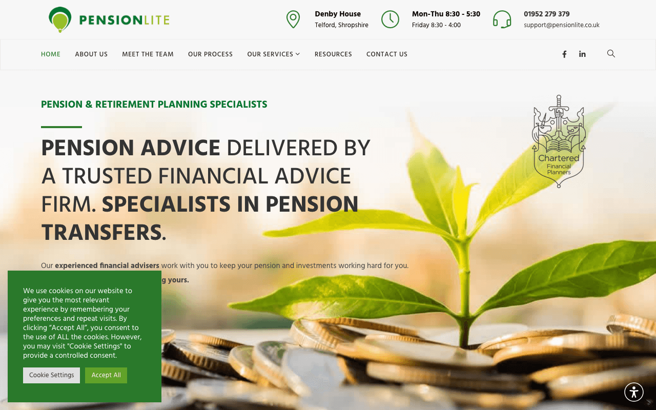 Pensionlite Ltd website preview