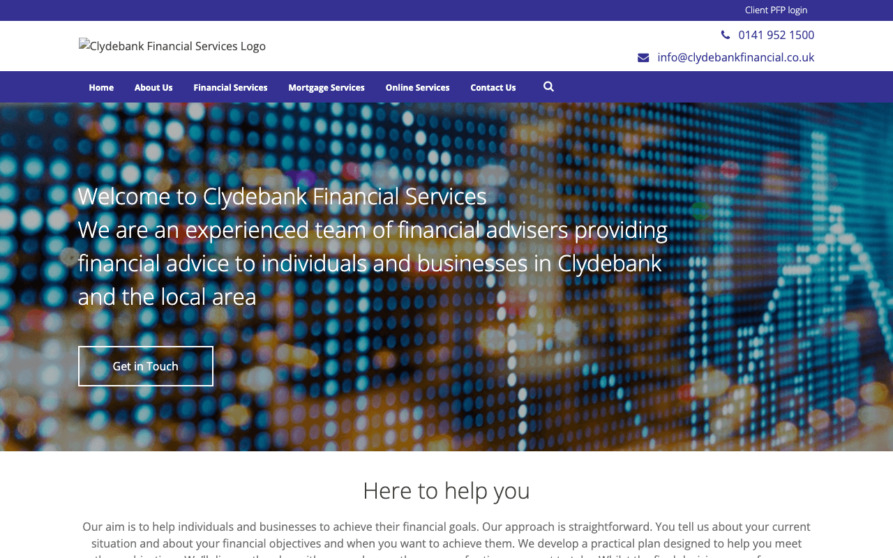Clydebank Financial Services website preview