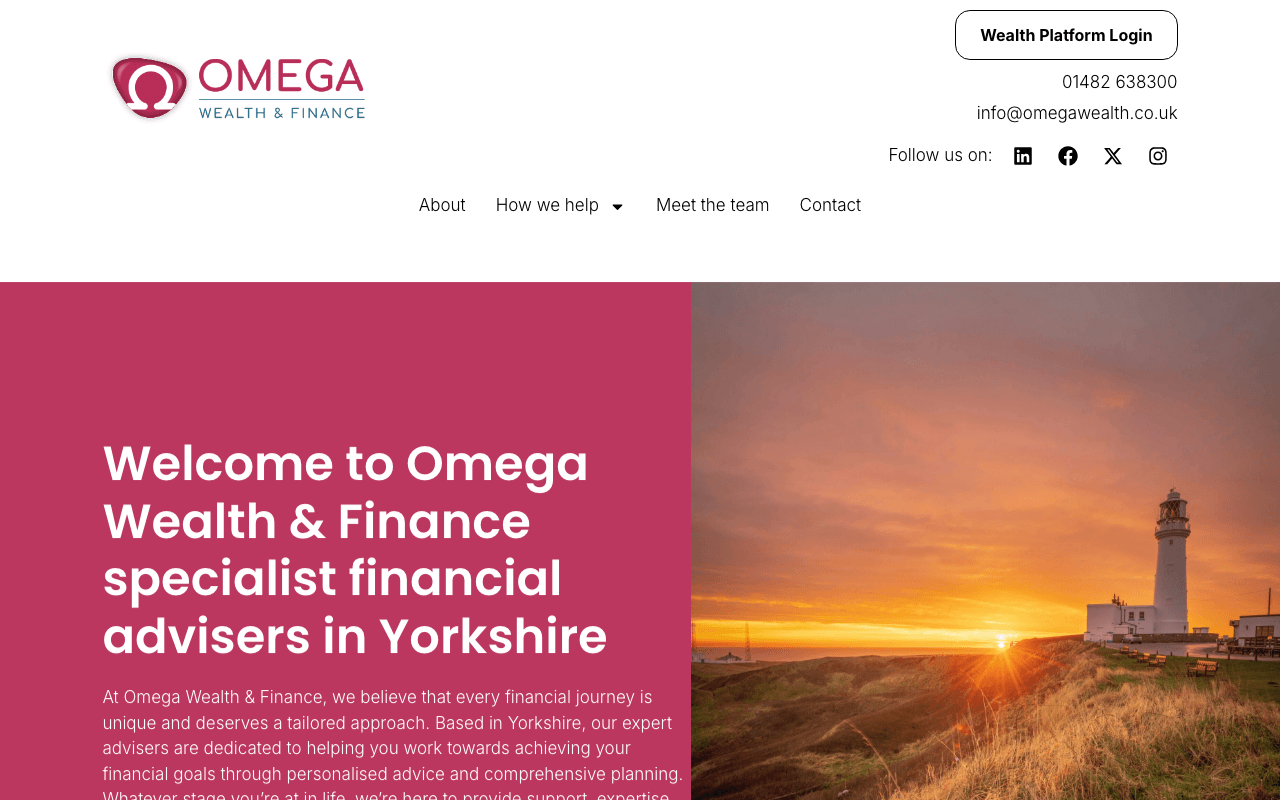 Omega Wealth & Finance website preview
