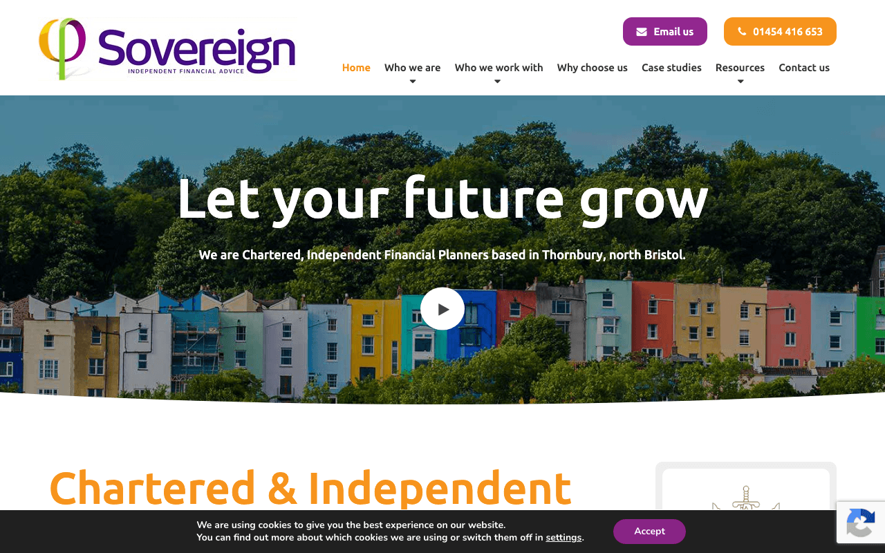 Sovereign Independent Financial Advisers Limited website preview