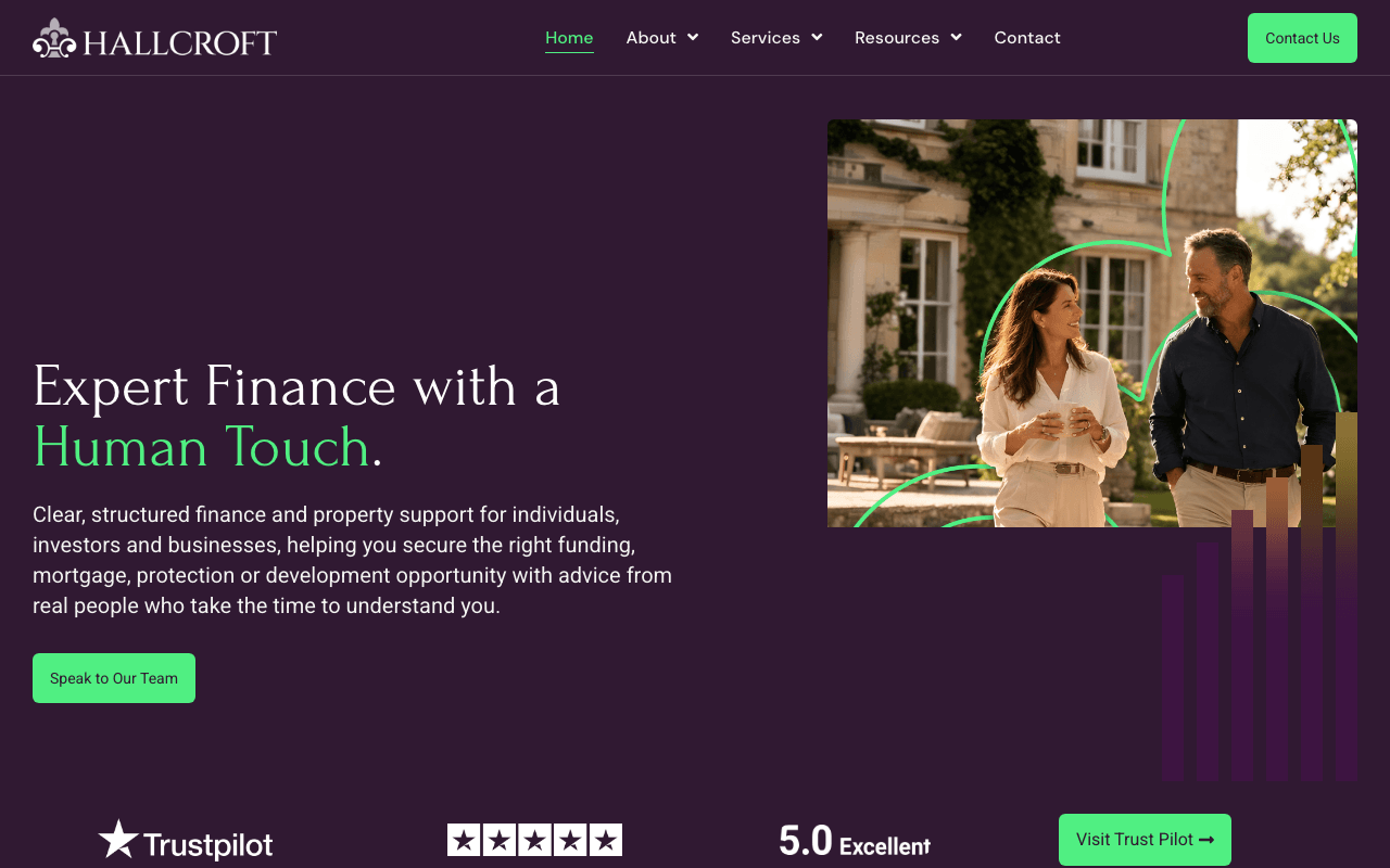 Hallcroft Finance website preview