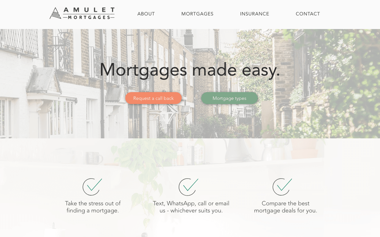 Amulet Mortgages website preview