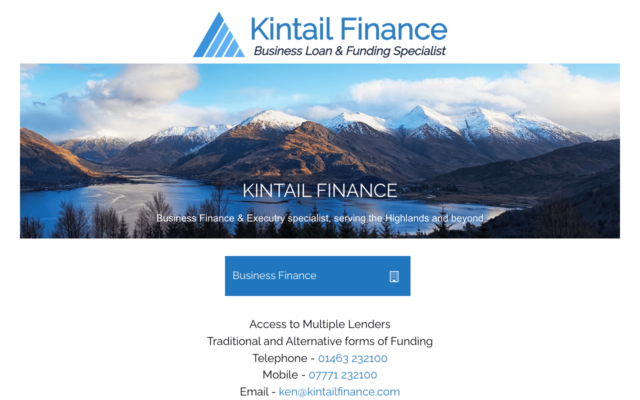 Kintail Finance website preview