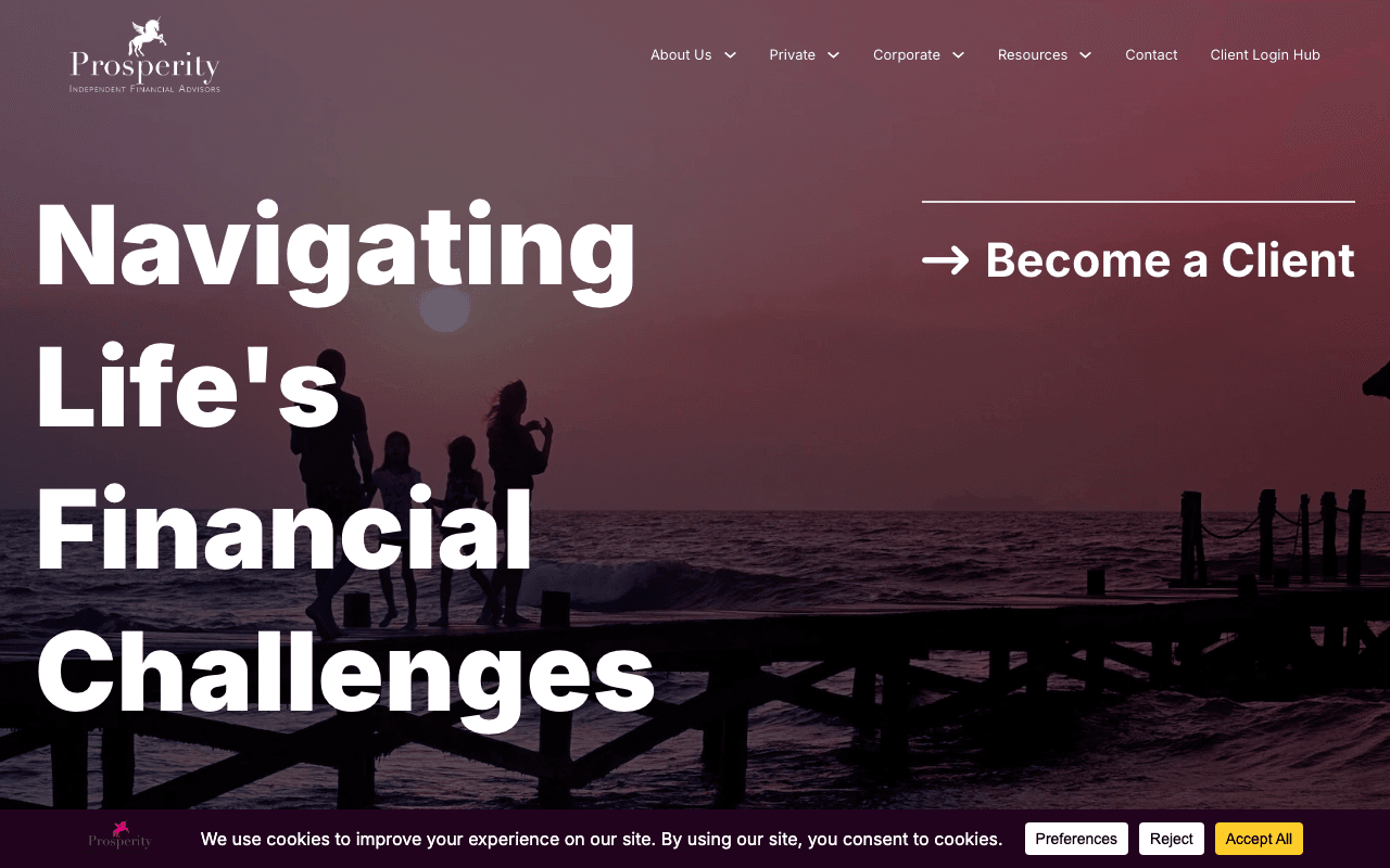 Prosperity IFA - Financial Advisors website preview