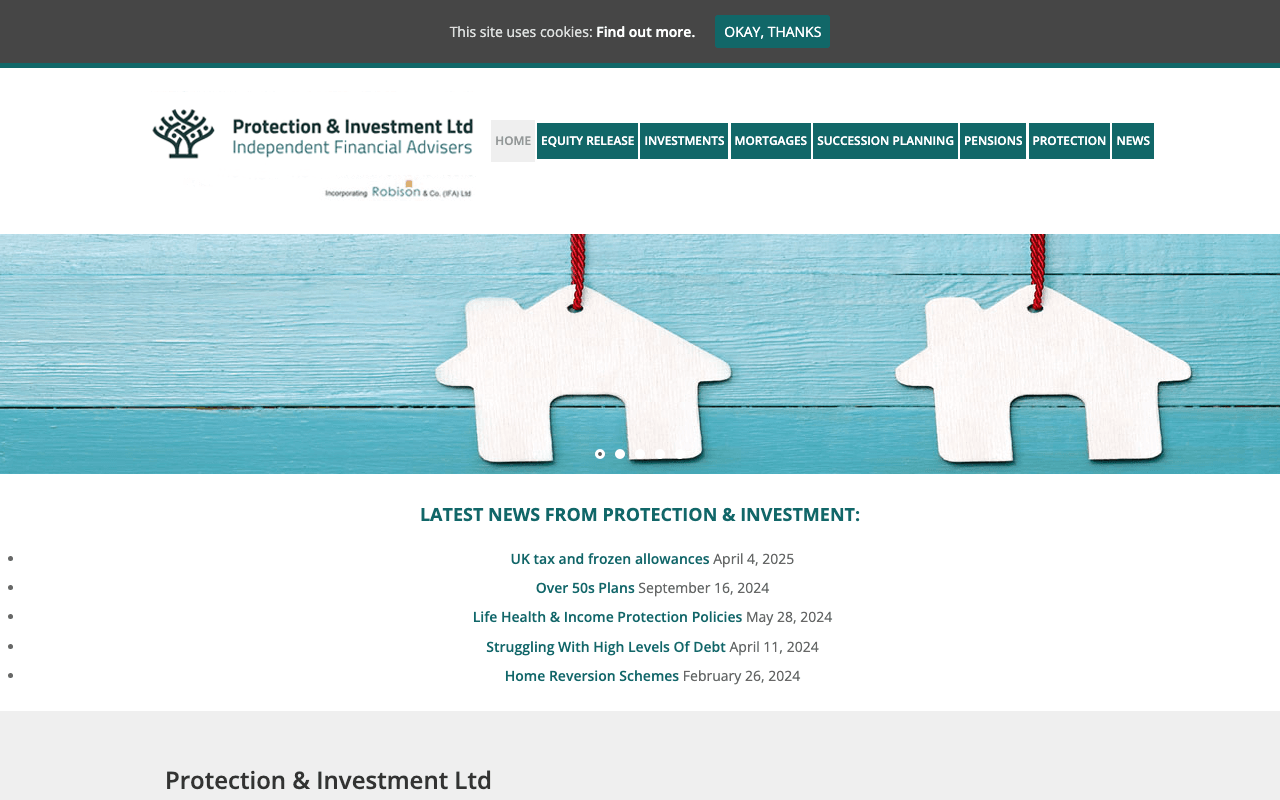 Protection & Investment Ltd Petersfield website preview