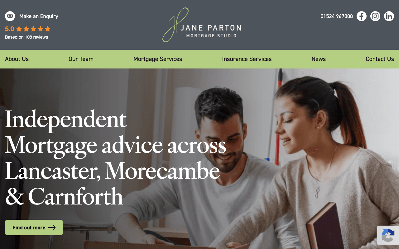Jane Parton Mortgage Studio website preview