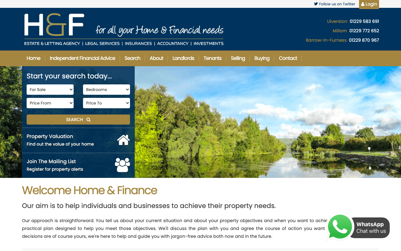 Home & Finance website preview