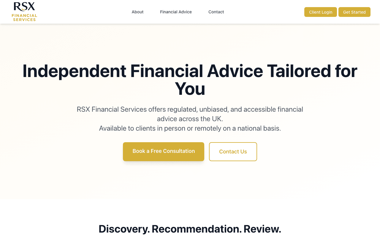 RSX Financial Services Ltd website preview