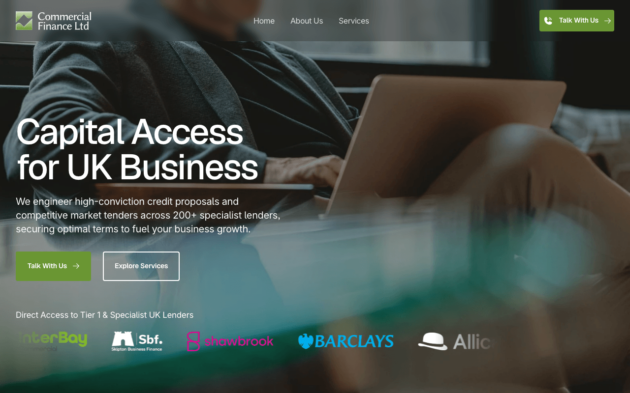 Commercial Finance Ltd. website preview