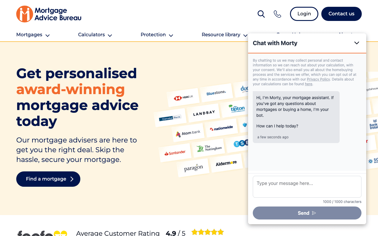 Mortgage Advice Bureau - Barton website preview