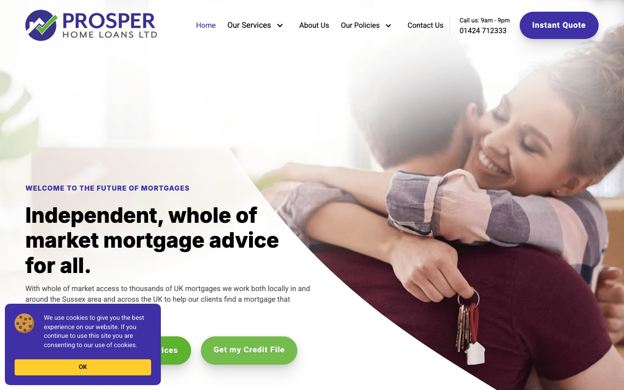 Prosper Home Loans (Eastbourne) website preview