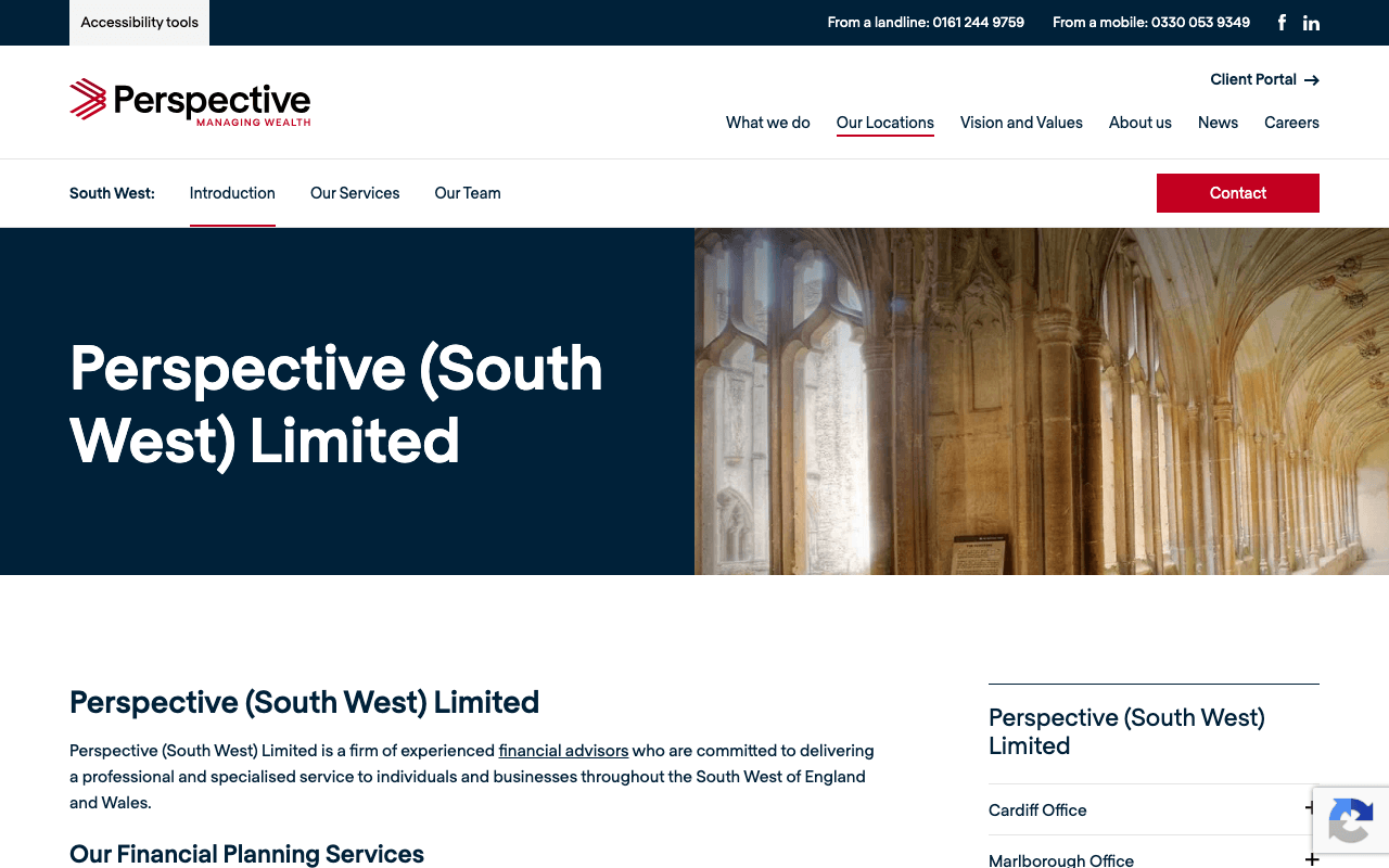 Perspective (South West) Ltd website preview