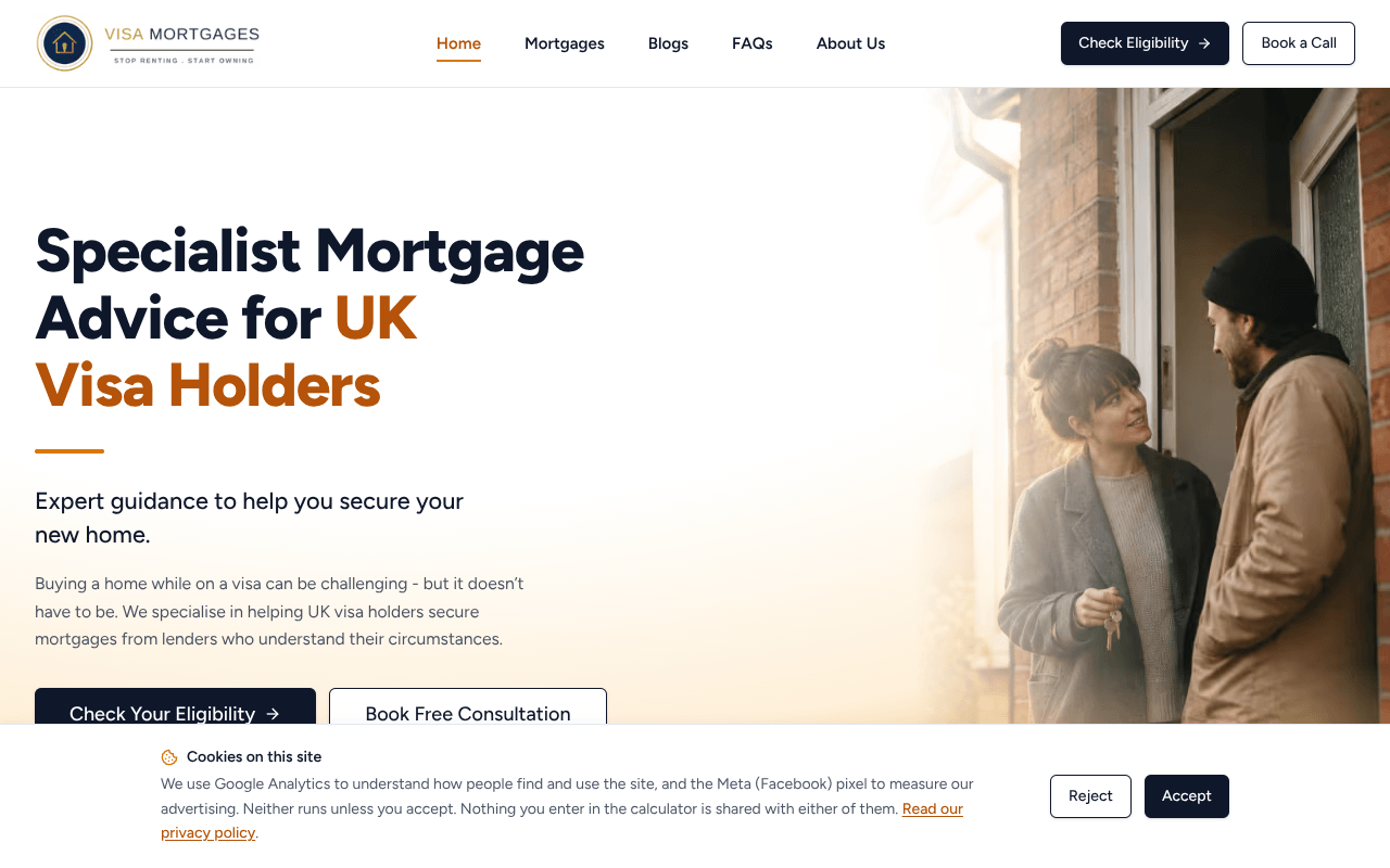 Visa Mortgages website preview