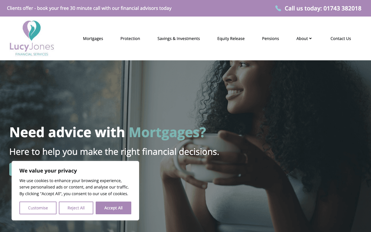 Lucy Jones Financial Services website preview