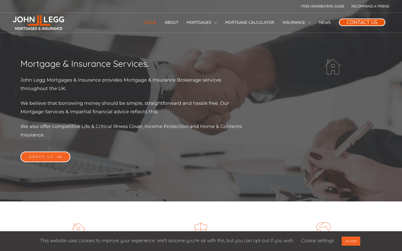 John Legg Mortgages & Insurance website preview