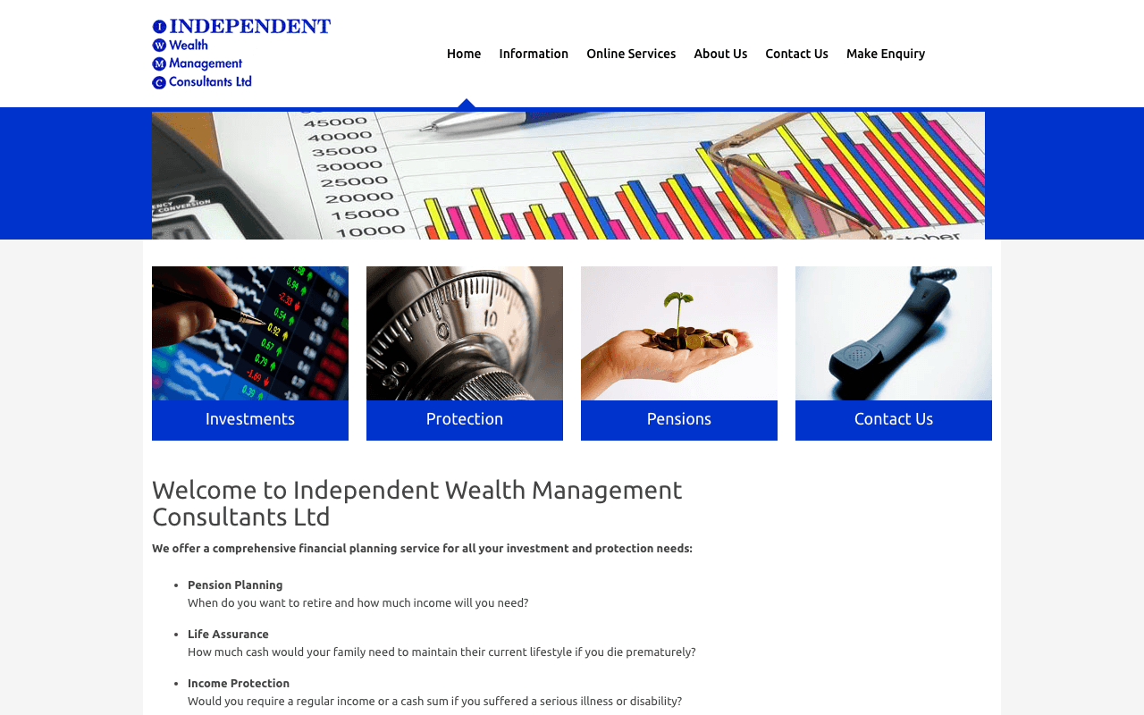Independent Wealth Management Consultants Ltd website preview