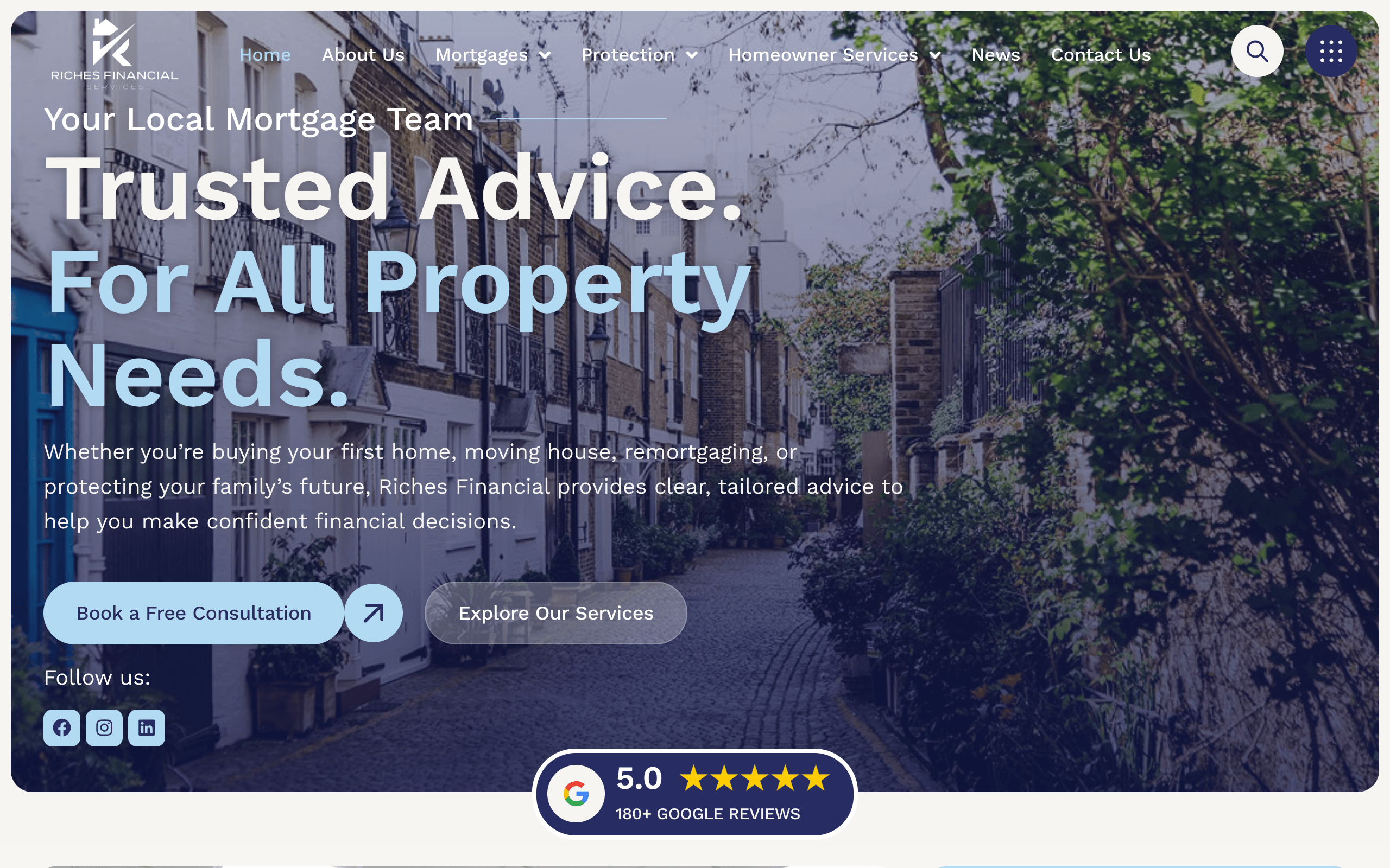 Riches Financial Services website preview