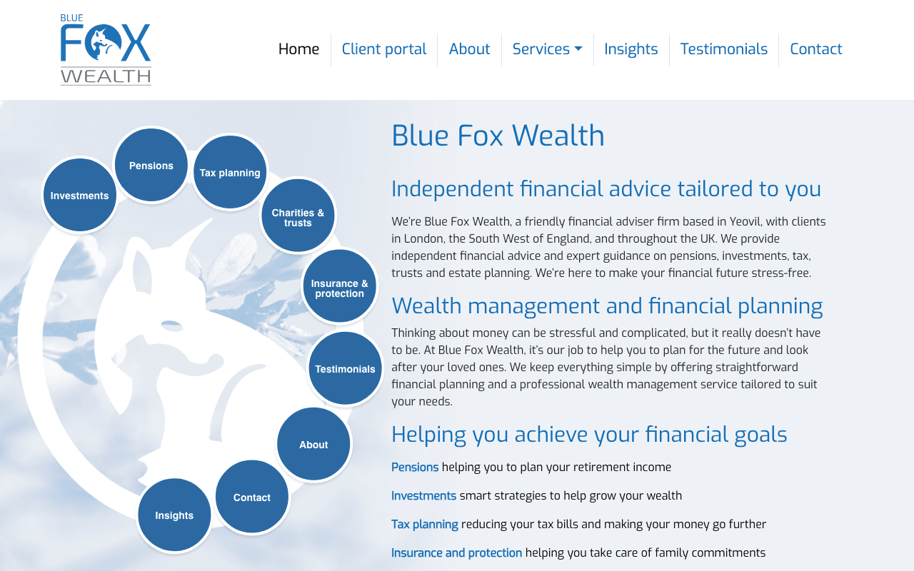 Blue Fox Wealth website preview