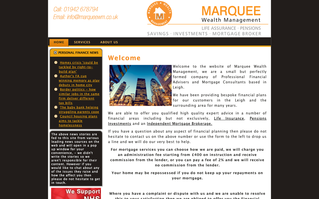 Marquee IFA website preview