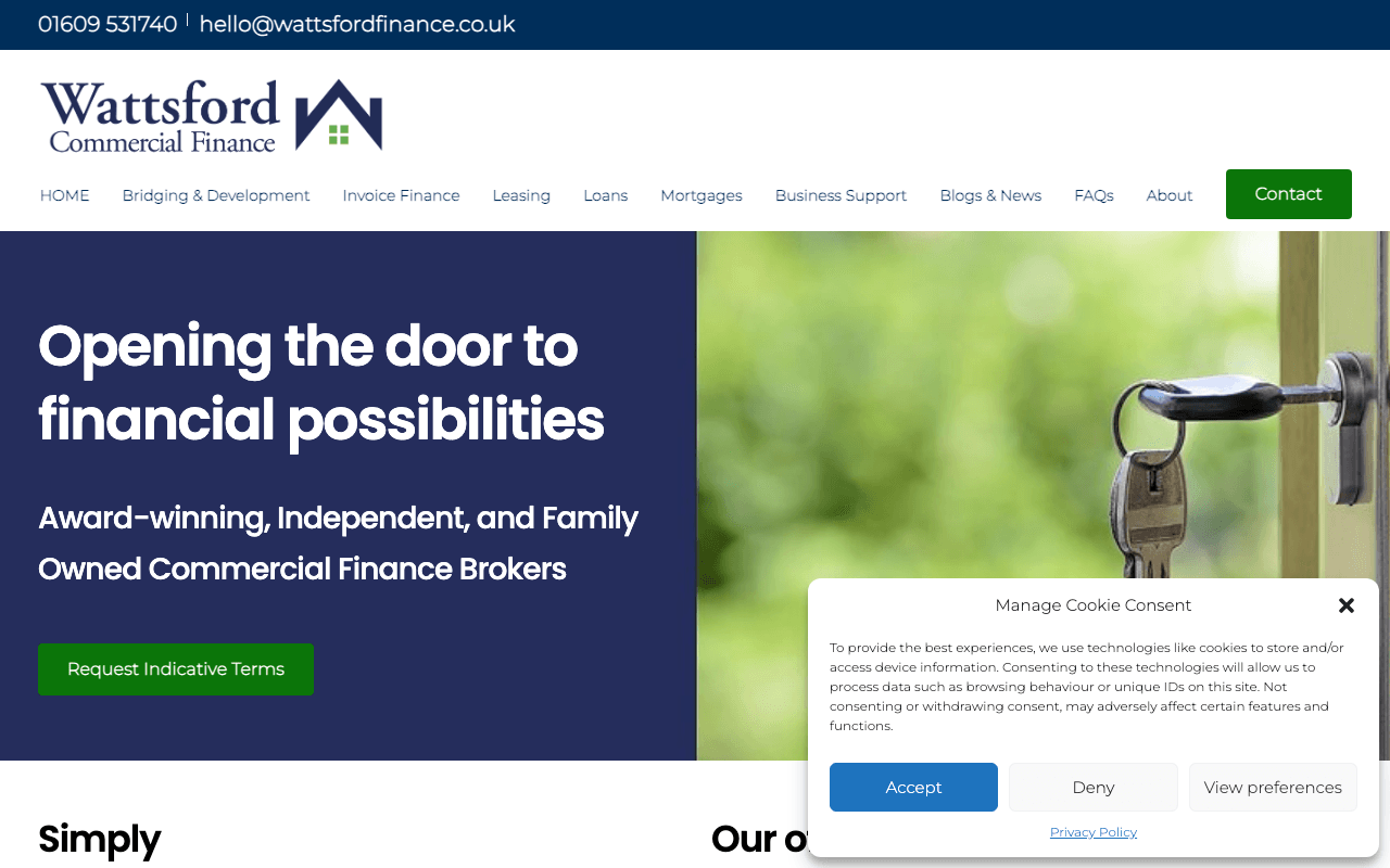 Wattsford Commercial Finance website preview
