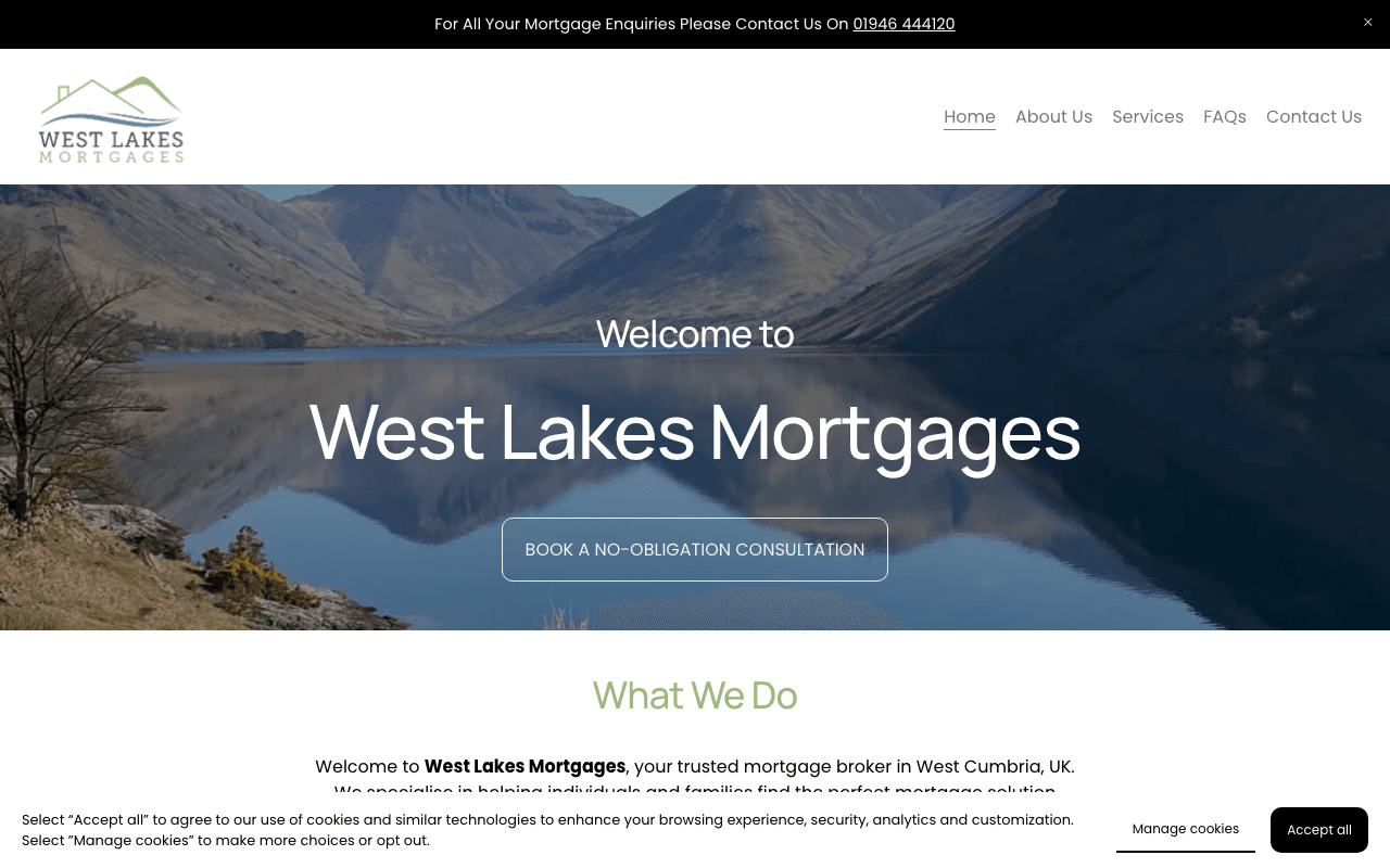 West Lakes Mortgages website preview