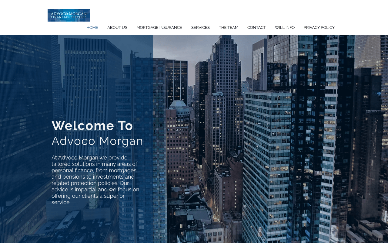 Advoco Morgan Financial Services website preview