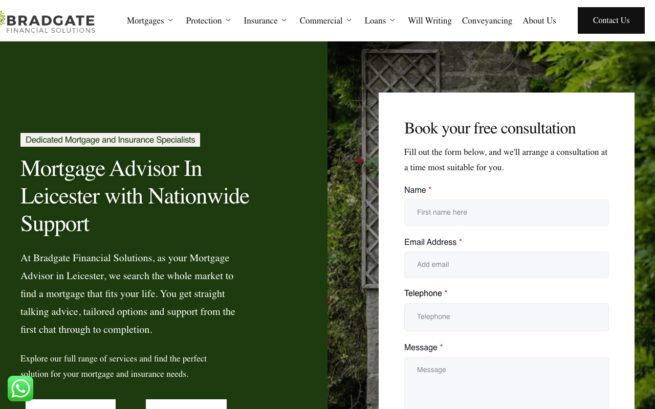 Bradgate Financial Solutions Ltd (Ibstock) website preview
