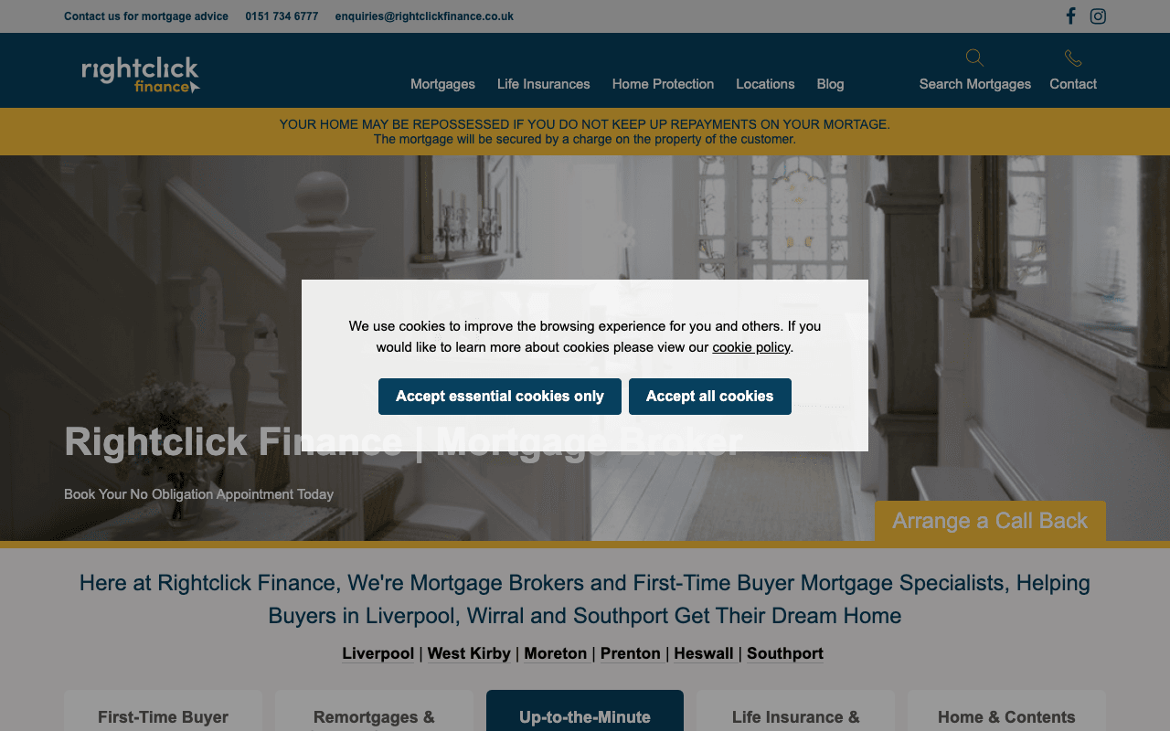 Right Click Finance Heswall website preview
