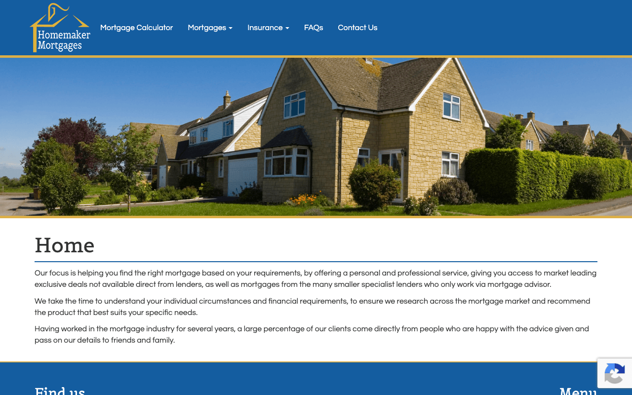 Homemaker Mortgages Limited website preview
