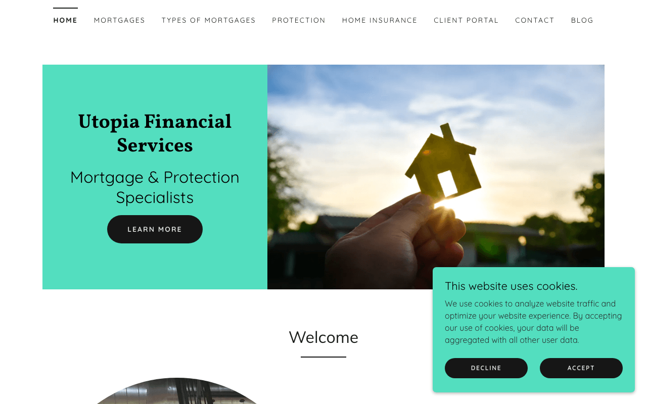 Utopia Financial Services website preview